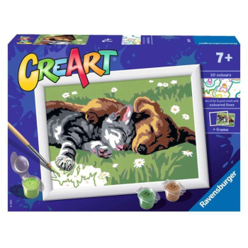 CreArt dla dzieci: Śpiący kotek z pieskiem